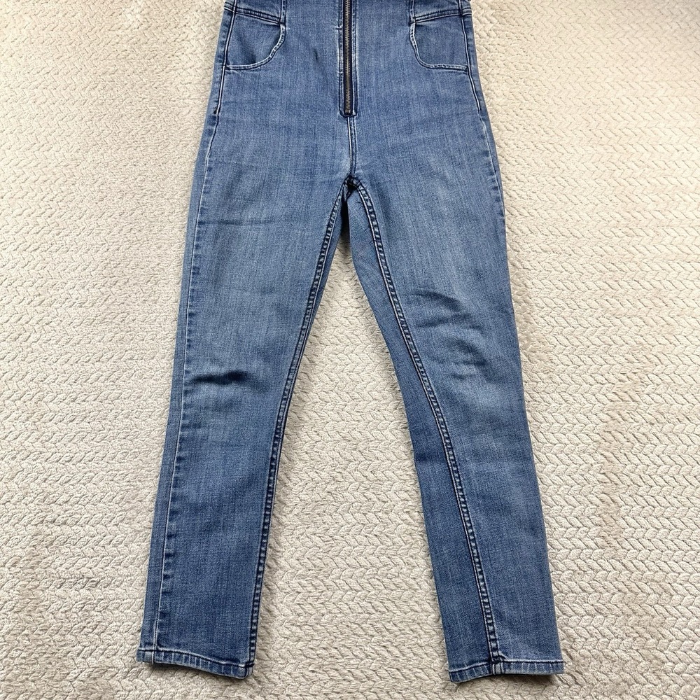 Free People Denim Overalls Women's Size 2 Jump suit Boho Festival Retro Western - Picture 5 of 16
